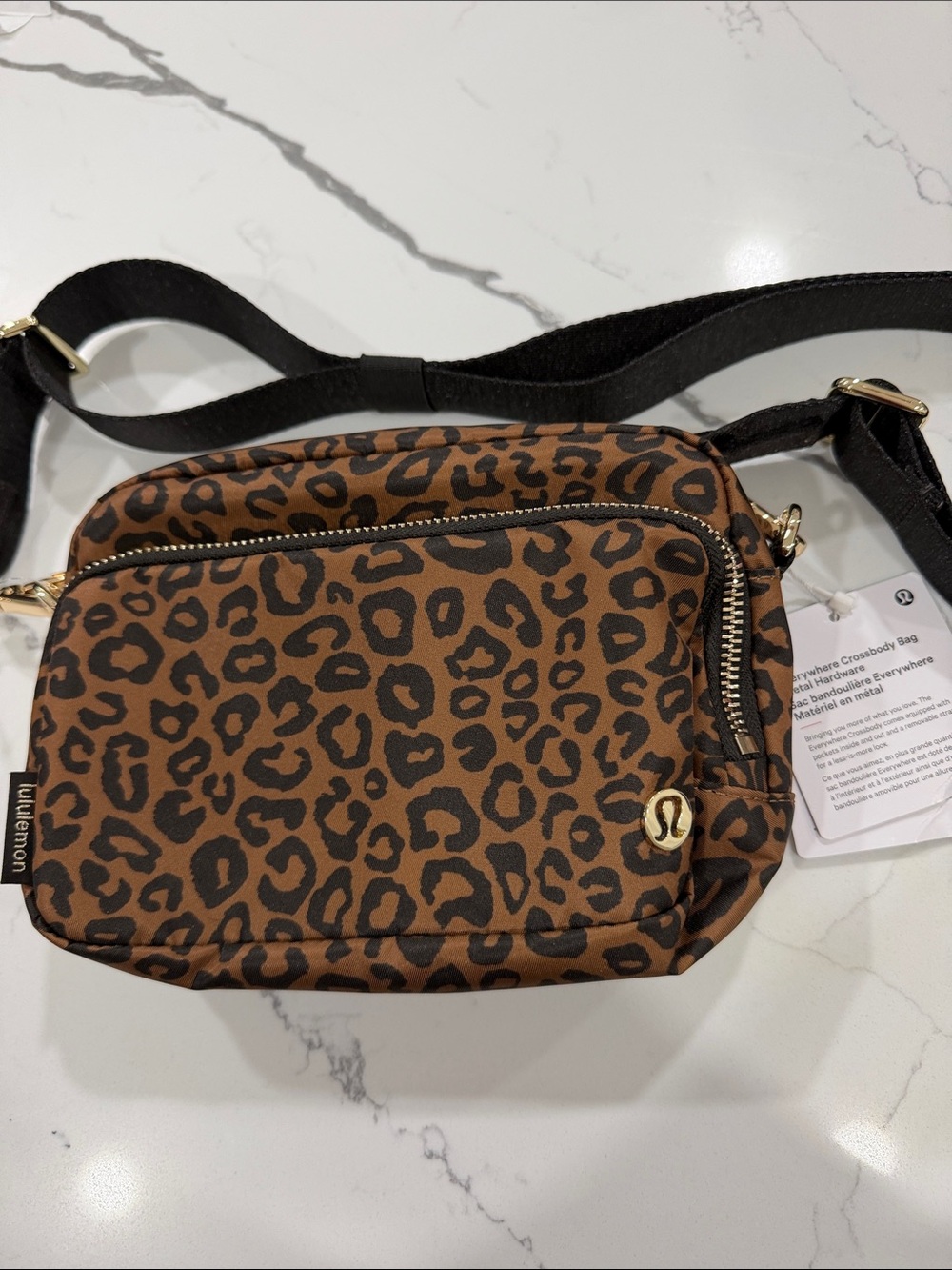 NWT sold out Lululemon athletica Brown Leopard Print Everywhere Crossbody Bag